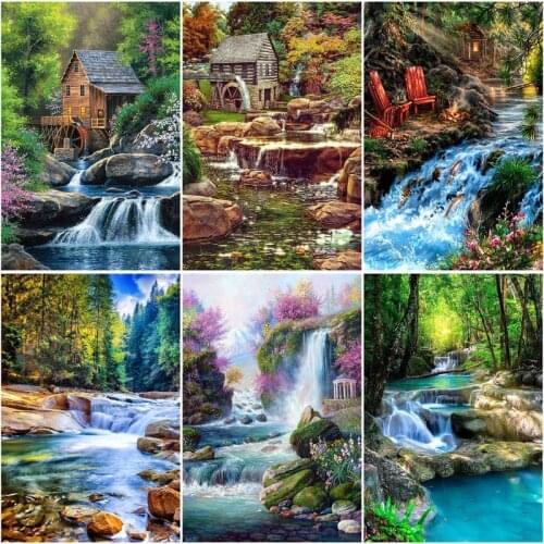 RUOPOTY 60x75cm Frame Painting By Number For Adults House Scenery Picture By Numbers Acrylic Paint On Canvas Home Decor