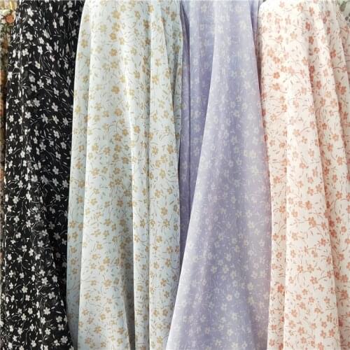 Scarf Chiffon Soft Printed Fabric Summer Beach Skirt Ribbon Craft Material