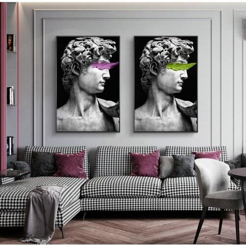 Sculpture of David Canvas Paintings Modern Cover Face Poster and Prints Cuadros Wall Art Picture for Living Room Home Decoration