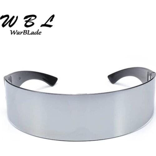 WarBLade 2019 New Ladies Black Frame Wrap Sunglasses Flat Top Novelty Costume Party Funny Mens Sun glasses