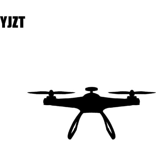 YJZT 12.8CM*5.2CM Pilot Vinyl Decal Car Sticker Quadcopter UAV Black/Silver C3-0173