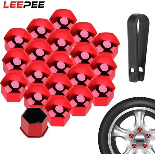 LEEPEE 20 PCS Car Wheel Nut Caps Protection Caps 21mm Bolt Rim Exterior Decoration Dust Proof Auto Hub Screw Cover Anti-Rust