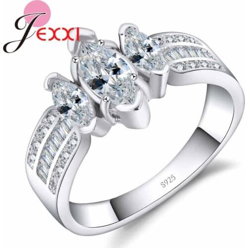 Female Round Rings Fashion Style 925 Sterling Silver SilverJewelry Vintage Fill-zirconia Wedding Rings For Women Christmas Anel