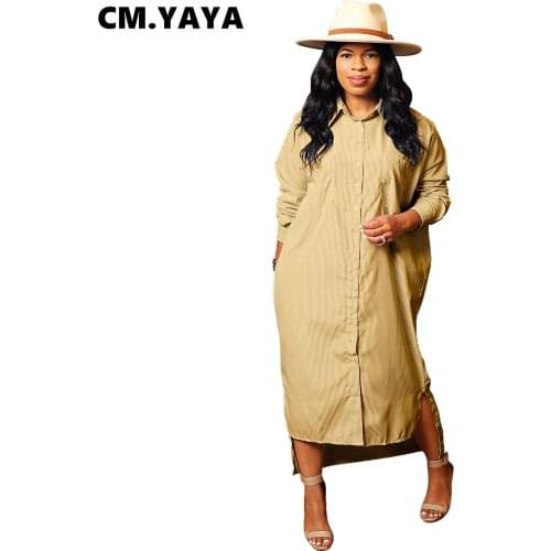 Lemon Gina Women Dress Striped Single Breasted Loose Straight Dresses Lady Casual Vestidos Fashion Streetwear Autumn Outfits