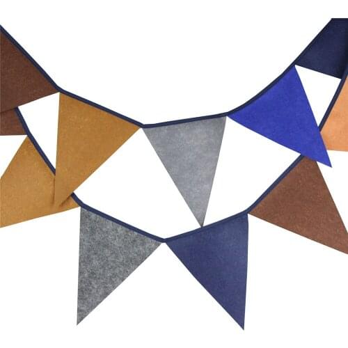 12 Flags Non Woven Fabric Wedding Banner Birthday Party Decoration Nonwoven Pennant Baby Room Decor Flags