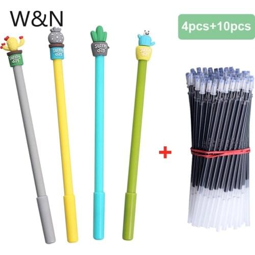 14pcs/lot Cute Flamingo Unicorn Gel Pen Set Black Ink Refill Pen Writing kawaii school supplies Novelty Stationery for Kids Gift