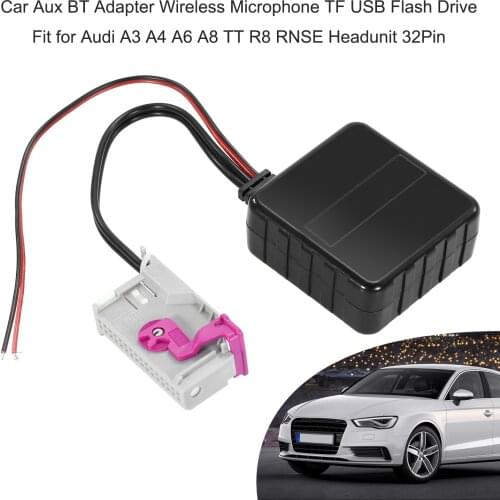 32Pin Car Aux BT Adapter Wireless Microphone TF USB Flash Drive Fit for Audi A3 A4 A6 A8 TT R8 RNSE Headunit Accessories