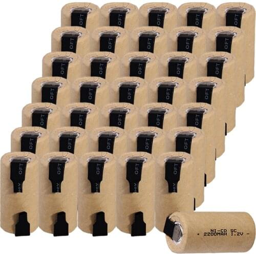 36 pcs SC battery 4.25cm*2.2cm 2200mah 1.2V NICD SUBC batteries for power tools for BOSCH for DEWALT for CASALS for MAKITA