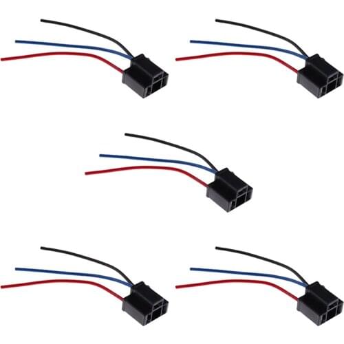 5X Headlight Adapter Bulb Wiring Extension Female Socket Automobile