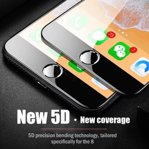 5D Cold Carving Full Cover Tempered Glass For iPhone 7 8 Plus New 3D / 4D Curved Edge Screen Protector For iPhone 6 6s Plus