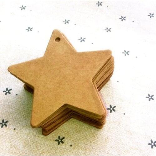 6 x 6cm DIY Scrapbooking Star Paper Kraft Blank Hang Tags Crafts Postcards Wedding Tag Price tag Decoration Tag