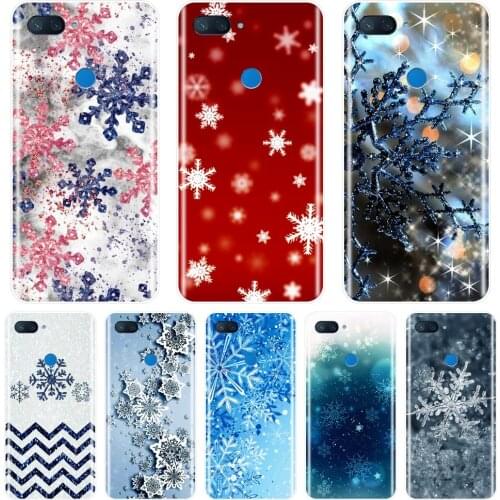 TPU Phone Case For Xiaomi Mi A1 A2 8 SE Lite Soft Silicone Red Snowflake Christmas Back Cover For Xiaomi Mi 5 5C 5S 5X 6 6X Plus