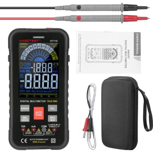 HABOTEST HT116 Digital Multimeter 9999 Counts True RMS Auto-off NCV Meter Voltmeter Ammeter Mulitiple Tester for DC/AC Voltage