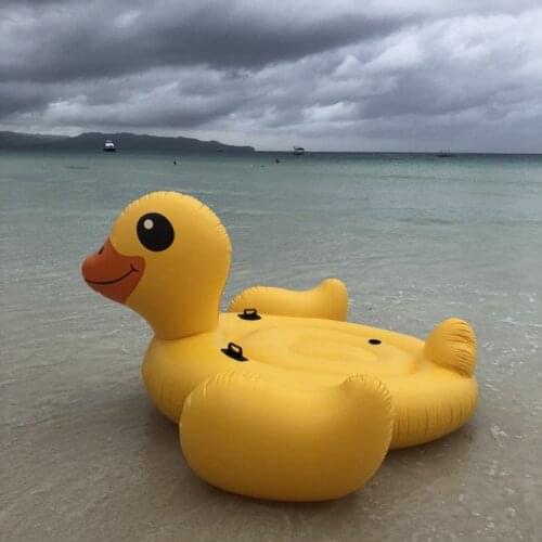 Children Giant Inflatable Yellow Duck Pool Floats Summer Fun Water Floating Toys Air Swimming Mattress Bed