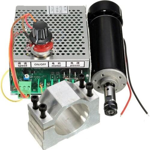 500W Air-Cooled Spindle Motor + Speed Controller + Fixture Pcb Engraving Machine Spindle ER11 12000 RPM