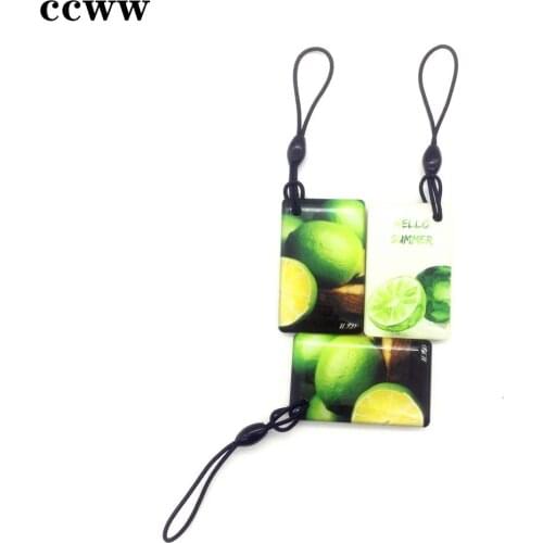 Fruits Pattern UID RFID Duplicator Changeable 13.56MHz S50 1K Rewritable NFC Keyfobs Key Tag Token Card Fast Shipping