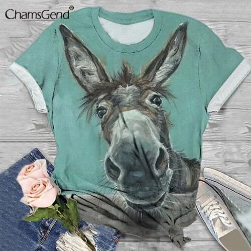 T Shirt Women Harajuku Tshirt Women Plus Size Cartoon Donkey Printed Short Sleeve O-neck Tops T-shirt Tops Women Camiseta