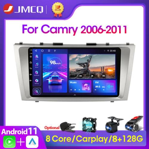 JMCQ Android 10 2G+32G DSP CarPlay Car Radio Multimidia Video Player Navigation GPS For Toyota Camry 40 50 2006-2011 2 din dvd