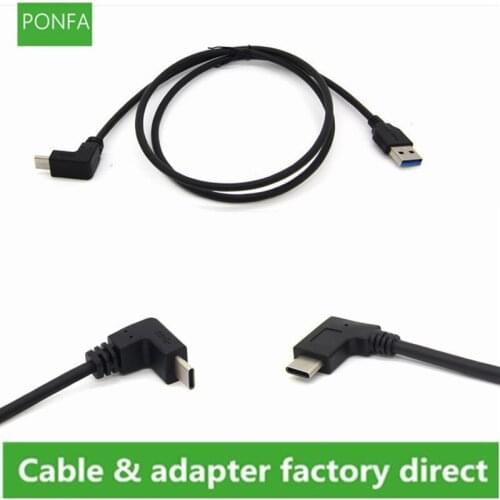 90 degree Up & Down & Left & Right USB 3.0 Type-A Male to USB3.1 Type-C Male USB Data Sync Charge Cable Cord Connector 1m/100cm