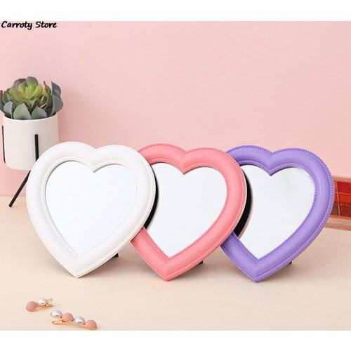 Web Celebrity Cosmetic Mirror Mini Heart Student Dormitory Girl Mirror Portable