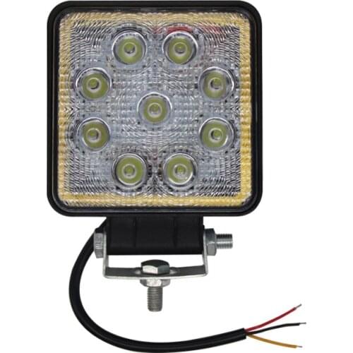 Square 27W LED Work Lights Bars with yellow angel eyes Super Bright Headlamp For SUV ATV UTV for cars