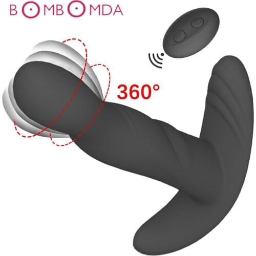 Remote Control Male Prostate Massager Spin Anal Vibrator 10 Speeds Butt Plug Sex Toys for Men Anal Male Masturbator Anal Toys