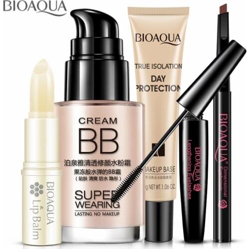 5Pcs Professional Makeup Tool Kit Must Have Cosmetics Gift Makeup Set Foundation Lip Balm Eyebrow Pencil Mascara Make up Pack