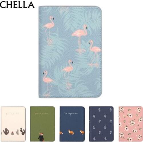Travel Passport Cover PU Cute Printing Foldable Credit Card Holder Multifunction Documents Flight Bit License Wallet Bag PC0059