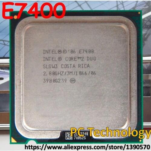 Original Intel Core 2 Duo Desktop CPU E7400 3M Cache, 2.80 GHz,1066 MHz Free shipping ship out within 1 day