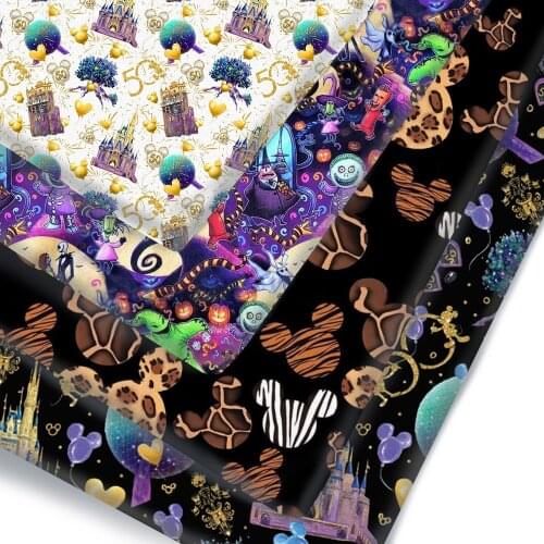 Half Yard 100 Pure Cotton Fabric Castle Balloon Cartoon Print Fabric For Tissue Kids Home Textile DIY Crafts Supplier