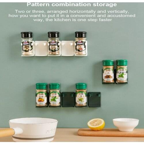 Seasoning Storage Rack Cabinet Ingredients Spice Seasoning Bottle Can Storage Rack Wall Mounted Kitchen Organization Shelfs