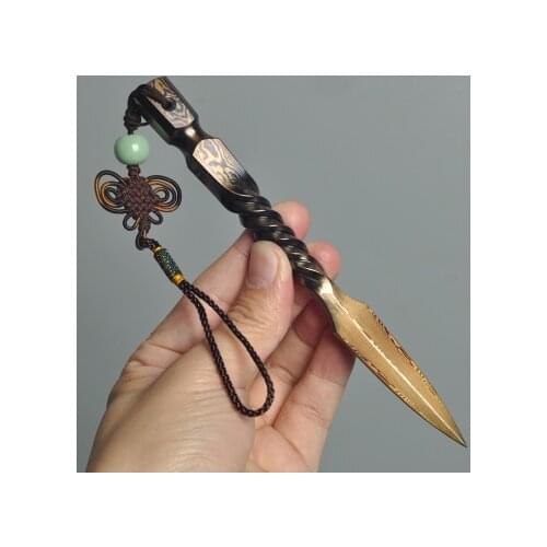 Hand Prying Tea Knife Damascus Pattern Steel Tea Needle Pu'er Tea Tea Set Accessories