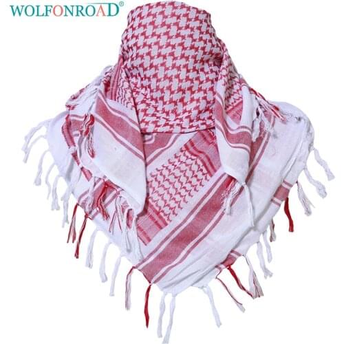 WOLFONROAD Adults Military Shemagh Scarf Tactical Arab Keffiyeh Scarfs Outdoor Safari Hunting Shooting Plaid Head Scarf Airsoft