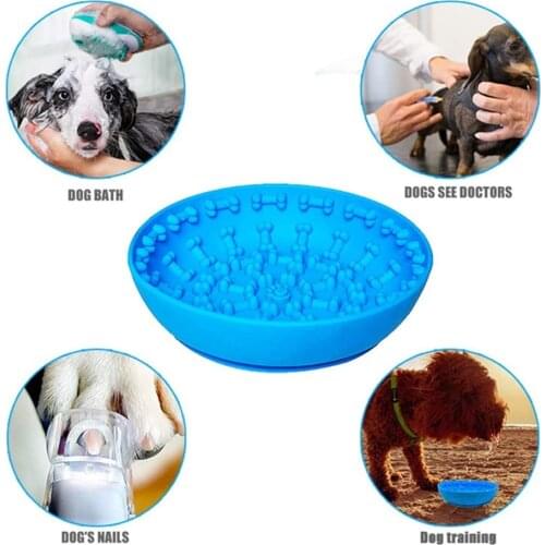 Silicone feeding bowl dog slow feeding bowl anti-choke container portable puppy food container feeder bowl with suction cup toy