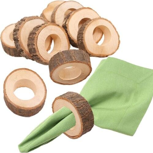 Wedding Supplies New Rustic Wood table decor Creative napkin rings Birthday Party Bar Wood Napkin Ring Wedding DIY Decoration