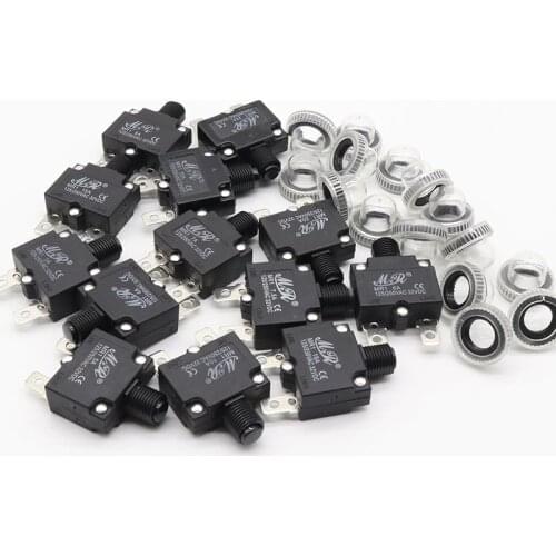Thermal switch overload protector push button 3A,4A,5A,6A ,7A,7.5A,8A,10A,15A,18A,20A,25A ,30A circuit breaker+waterproof cover