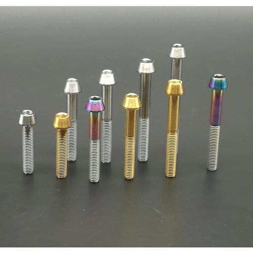 Bike Bicycle Cycling Titanium Ti M5X25mm M5X30mm M5X35mm M5x40mm M5X45mm M5X50mm M5X60mm Tapered Head Hex Bolts Screws