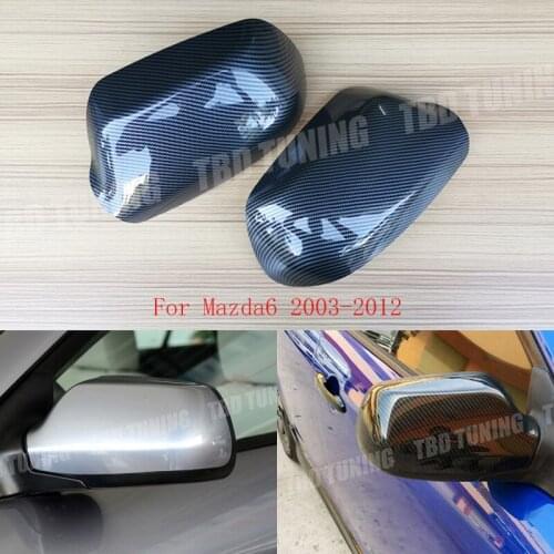 Carbon Fiber Look Mirror Cover For Mazda 2 3 6 2003 2004 2005 -2015 Mazda 6 2 3 Replacement Style Rear View Mirror Cover