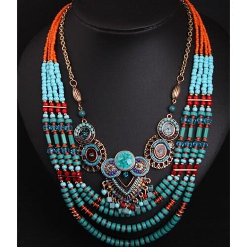 National wind hand string necklace short clavicle female exaggeration and ornament Necklace