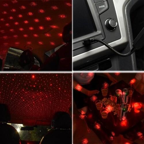 Star Night Light Mini Laser Car Ambient Decoration Light USB Starry Atmosphere Lamp Adjustable LED Auto Lights