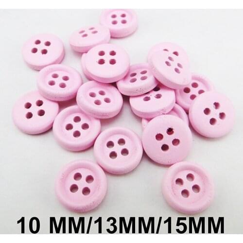 100PCS 10MM~15MM painting PINK wooden shirt buttons coat boots sewing decoration button clothes accessory MCB-800-9