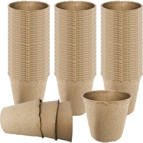 100pcs 6cm Seedlings Plants Nursery Pots Plantable Pots for Starting Seeds Herbs Vegetables & Tomato Seedlings Eco Friendly