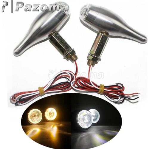 12V 10mm Aluminum Motorcycle Bullet Turn Signal Running Light For Harley Honda Yamaha Suzuki Kawasaki Chopper Bobber Cafe Racer