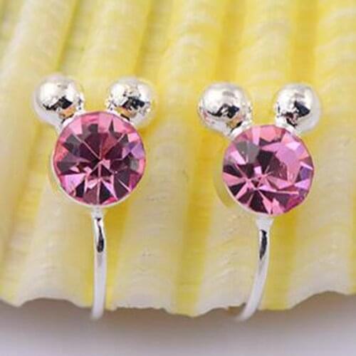 2Piece 2016 Brand New New Ear Clip Cuff Wrap Earrings Crystal Rhinestone Fake Nose No piercing Clip on Women Men Party Jewelry