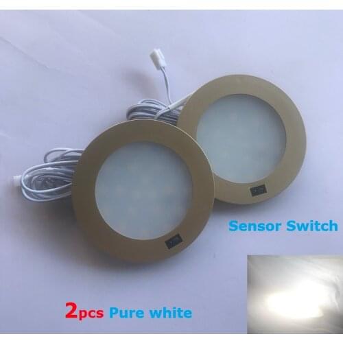 2pcs Motion Sensor Switch LED Down Light 3W Pure White 4000k Ceiling Lamps Under Cabinet Boat/RV Caravan Auto Coach 5th Wheel