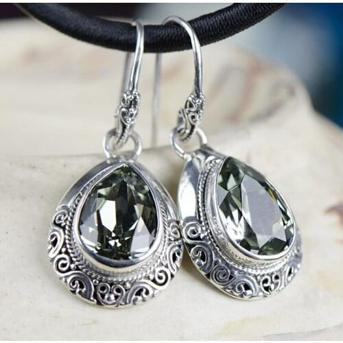 2018 Direct Selling Brinco Ring Thai Tremella Crystal Water Drop Exquisite Temperament Female Earrings Factory Direct Wholesale