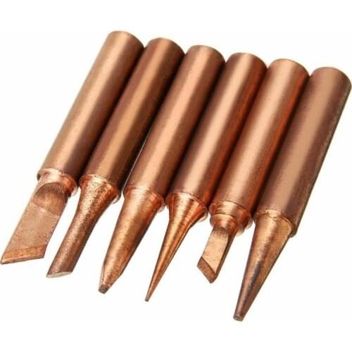 3 pcs Diamagnetic Solder Iron Tips 900M-T Lead-Free Lower Temperature Soldering Welding Tools Pure Red Copper Color