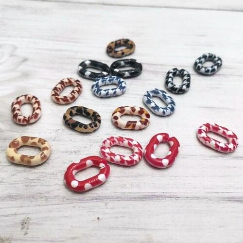 40pcs/lot Print Color Acrylic Buckle Beads DIY Glasses Chains Mask Chains Earrings Necklace Mobile Chains Accessories N464