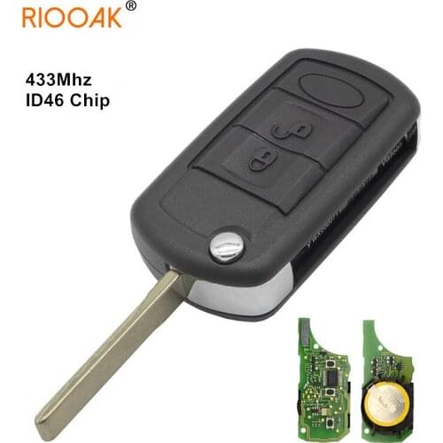 433Mhz PCF7941 Chip Flip Folding Remote Car Key Shell for Land Rover Range Rover LR3 Discovery Uncut HU101 Blade Fob