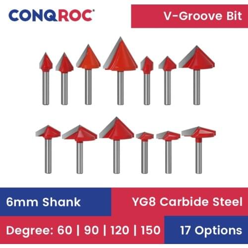 6mm Shank V-Groove Router Bit 60 | 90 | 120 | 150 Degree 3D Woodworking Milling Cutter